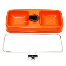 펫존 강아지 2구 식기, 오렌지, 1개