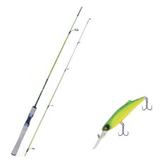 Won Da Ye Green Spinning路亞竿 562L+Damiki SOKILL 70硬餌 206D MAT TIGER+盒子, 1套