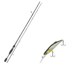 Youngkyu Industrial Blue Force Stargen Lure 釣魚竿 S63L + 假鋸 70 硬餌 314H 黃色 AYU + 案例, 1套