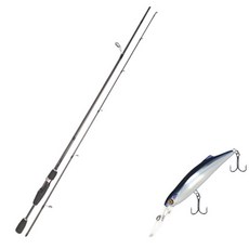 Youngkwu產業Blue Force Starzen擬餌竿 S63L+Damiki SOKILL 70硬餌 012H BLACK HOLO+收納包, 1套