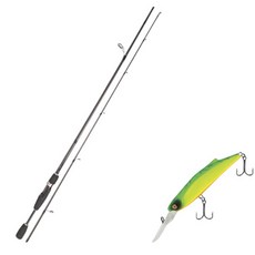 Youngkyu Industrial Blue Force Stargen Lure 釣魚竿 S63L + 假人鋸 70 硬餌 206D MAT TIGER + 案例, 1套