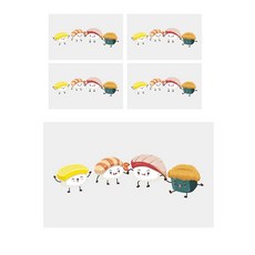 aryko 25kitchen 透明廚房瓷磚防污染貼紙壽司, 5件