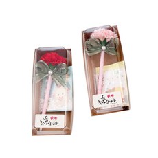 pinkcandy 1+1 康乃馨原子筆(含盒) +1 盒產品, 香皂花 1+1 (紅色+粉紅色) 盒, 1個