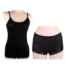 TS7女款人造絲吊帶蕾絲內褲組