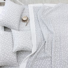 CHOUETTROOM 花朵印花泡泡紗夏季薄被, 灰色的