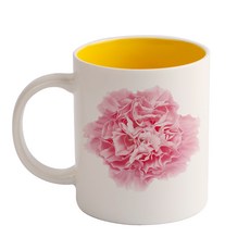 디자인아지트 기성 머그 리얼 카네이션, 옐로우, 1개