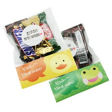 도나앤데코 간식포장 opp 접착 비닐 10 x 12 cm 20p + 친구야 종이데코 오리개구리 20p + 친구야맛있게먹어스티커 20p, 1세트