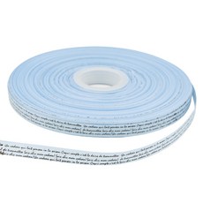 DONNA&DECO 刻字印花包裝緞帶 1cm*90m, 天空藍色, 1個