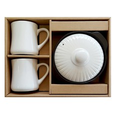 流線設計砂鍋鍋蓋+砂鍋+馬克杯 2入, 14.8cm, 1組