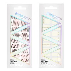 VAVACOCO 凝膠美甲貼片貼紙套組 混搭科技風 + 混搭鑽石鏈, 嬰兒粉,香草, 1個