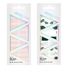 BABACOCO 凝膠美甲貼片組 混搭鑽石鏈 + 混搭植物, 1 寶寶粉, 1 綠色, 1個