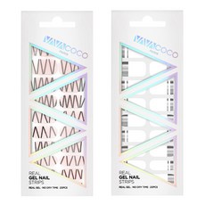 VAVACOCO 凝膠美甲貼片組 混搭Techno + 混搭鏡面, 8 寶寶粉, 2 白色, 1個