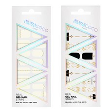 Babacoco 凝膠美甲貼片組 混搭鑽石鏈 + 混搭時尚星星, 2 香草, 1 金黑色, 1個