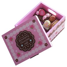 Mother garden 巧克力咖啡廳過家家木製玩具 22 厘米, 混色