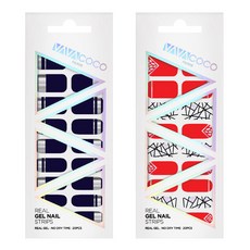 BABACOCO 凝膠指甲貼片 混搭鏡面 + 混搭碎玻璃, 1個, 藍莓海軍藍, 猩紅色