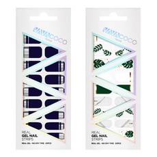 VAVACOCO 凝膠美甲貼片組 混搭鏡面 + 混搭植物, 1個, 藍莓海軍藍,綠色