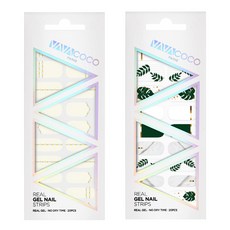 Babacoco 凝膠美甲貼片套組 混搭鑽石鏈 + 混搭植物, 2 香草, 1 綠色, 1個