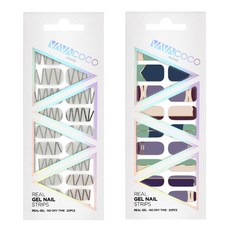 BABAKOKO 凝膠指甲貼片 混搭Techno + 混搭可愛雙色, 現代灰, 薄荷綠, 1個