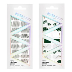 Babacoco 凝膠美甲貼片 混搭泰克諾 + 混搭植物, 現代灰, 綠色, 1個