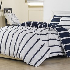 BODRE 印花柔軟被套, Bling Blue=Blue Line