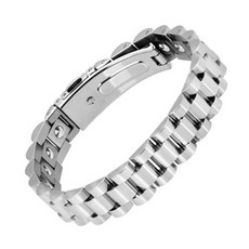 Hot Time銀色輪鍺扣式手環, 1個