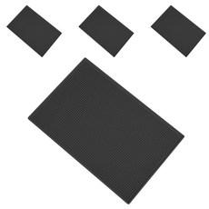 Block Mart 廚房瀝水墊 餐具杯子乾燥墊 45 x 30 x 1 cm, 1層, 黑色, 4個