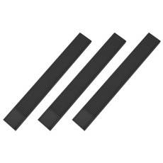 Block Mart 廚房餐具杯子瀝水墊 60 x 8 x 1 cm, 黑色, 3個