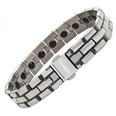 Hot Time 10218銀色黑線鍺手鍊, 1個