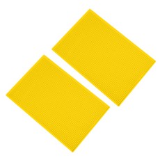 Block Mart 廚房瀝水墊 餐具杯子乾燥墊 45 x 30 x 1 cm, 1層, 黃色, 2個