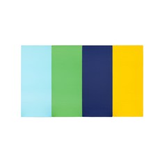 퍼니존 퍼니테라피 스카이블루비비드 시리즈 3 유아폴더매트, 스카이블루 + 그린 + 블루 + 옐로우