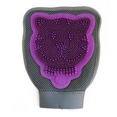 BUYSELL 貓咪造型寵物沐浴手套 23*17cm, 紫色的, 1個