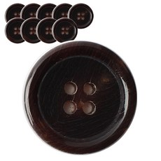 TEDBROWN 東和商場 牛角鈕扣6 20mm, 深棕色, 10個