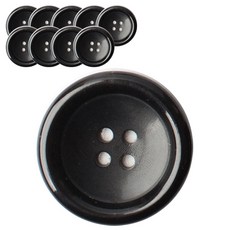 東和商場商城 牛角鈕扣4 25mm, 黑色, 10個