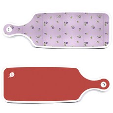 Loem Design 上菜砧板 2件 紅色板組, 紅色板, 紫色花朵格紋板, 1套