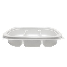 투고팩 3칸 사각 일회용 포장용기 G-2002-3, 1개입, 200개