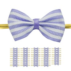 Donna&deco 條紋麵包蝴蝶結綁帶, 淡紫色, 50入