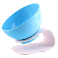 아리코 DrMini 고양이 & 강아지 곡선 디자인 그릇, 화이트 + 블루, 1개
