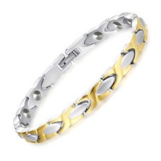 Hottime 銀金色手鍊+包裝盒+長度調整工具, 1套