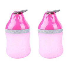 아리코 DrMini 고양이 & 강아지 실리콘 겔 호리 물병 400ml, 로즈, 2개