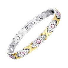 Hottime 粉色立方鈦手鍊+包裝盒+長度調整工具, 1套