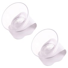 아리코 DrMini 고양이 & 강아지 곡선 디자인 그릇, 화이트 + 투명, 2개