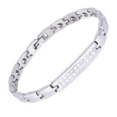 Hottime 銀鋯石手鍊+包裝盒+長度調整工具, 1套