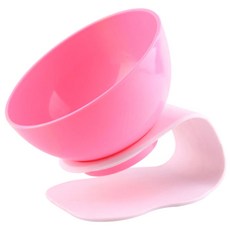 아리코 DrMini 고양이 & 강아지 곡선 디자인 그릇, 화이트 + 핑크, 1개