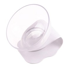 아리코 DrMini 고양이 & 강아지 곡선 디자인 그릇, 화이트 + 투명, 1개