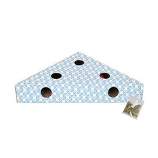 바이셀 고양이 장난감 스크래쳐 플랫 삼각 + 캣닢, 혼합 색상, 1세트