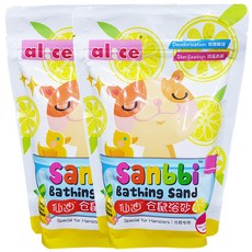 앨리스 소동물 목욕 모래 레몬향, 2개, 1kg
