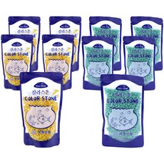 유원 칼라스톤 수조장식 노랑 200g x 5p + 민트 200g x 5p, 혼합 색상, 1세트