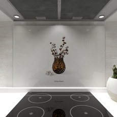 웰룸 주방아트보드 코튼플라워2 800 x 600 mm, 컬러풀 + 연 베이지, 1개