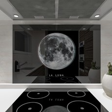 웰룸 주방아트보드 라루나 800 x 600 mm, 블랙, 1개