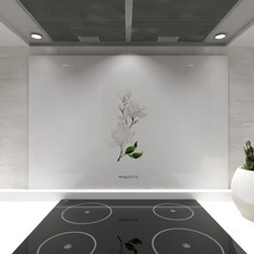 웰룸 주방아트보드 목련화이트 800 x 600 mm, 화이트 + 그린, 1개